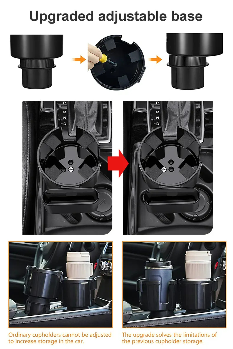 2 in 1 Car Cup Holder Car organizers With Phone Holder