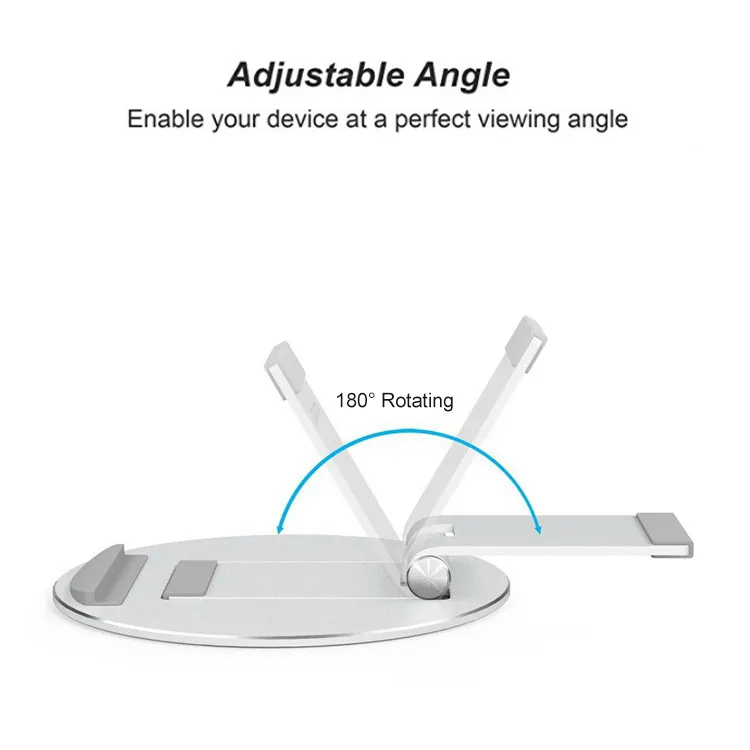 Portable 180 Rotating Completely Flat Shape Lazy Tablet Phone Holder