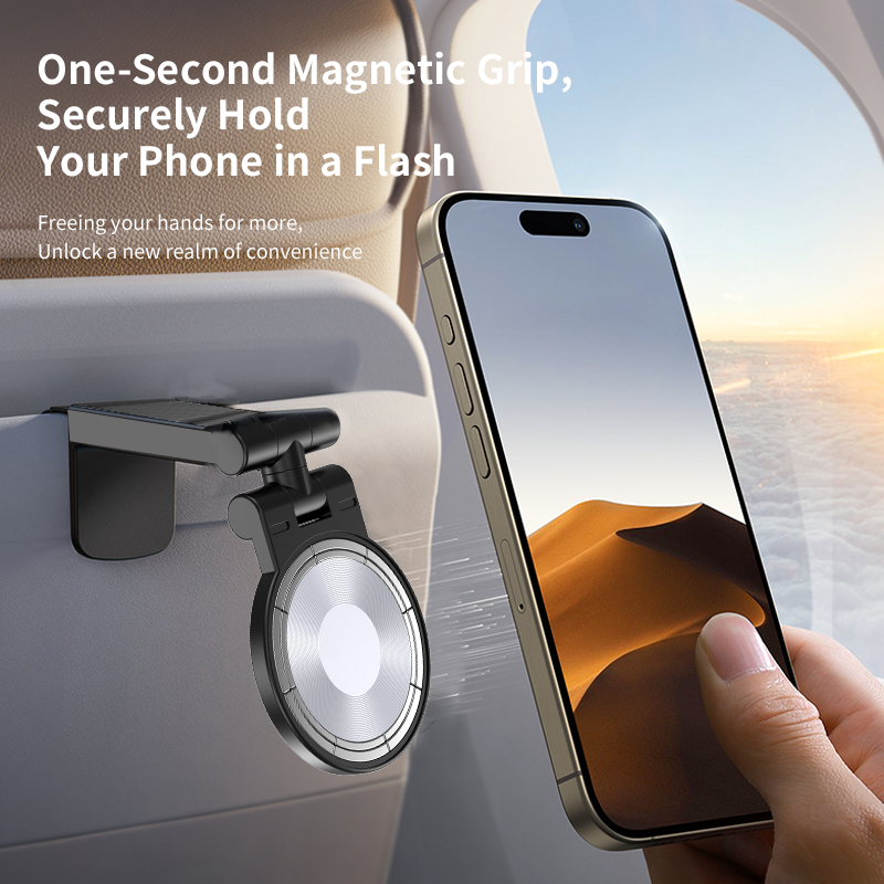 Universal Magnetic Phone Holder Rotation Hands-Free Airplane Phone Mount
