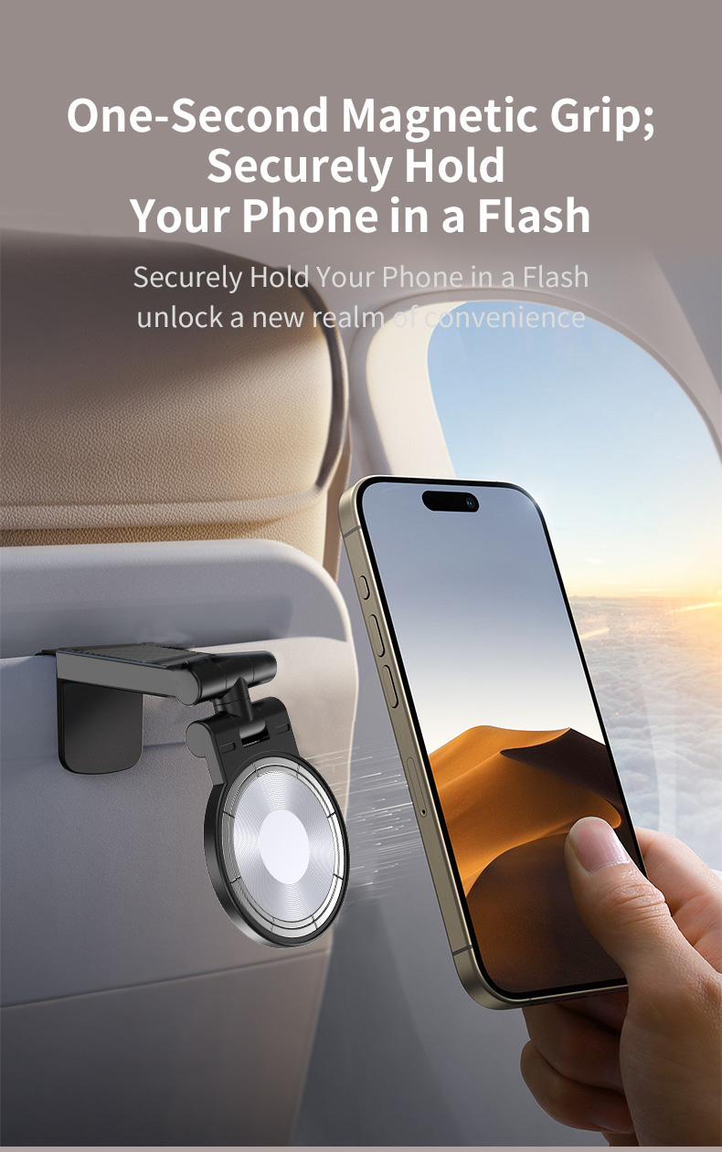 Universal Magnetic Phone Holder Rotation Hands-Free Airplane Phone Mount Universal Magnetic Phone Holder Rotation Hands-Free Airplane Phone Mount