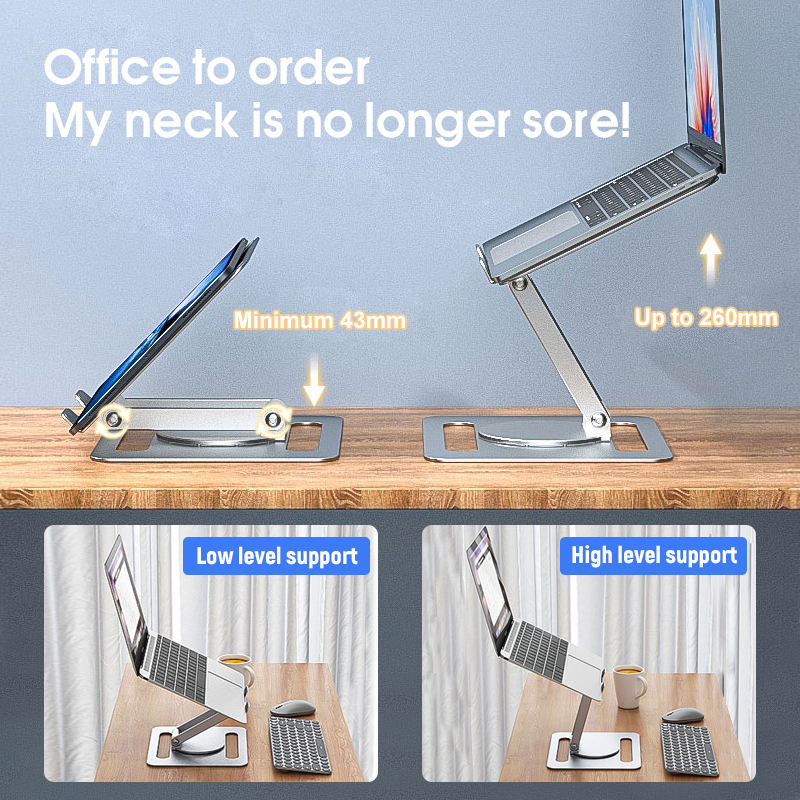 Newest Adjustable Laptop Holder Foldable 360 Rotating Notebook Stand
