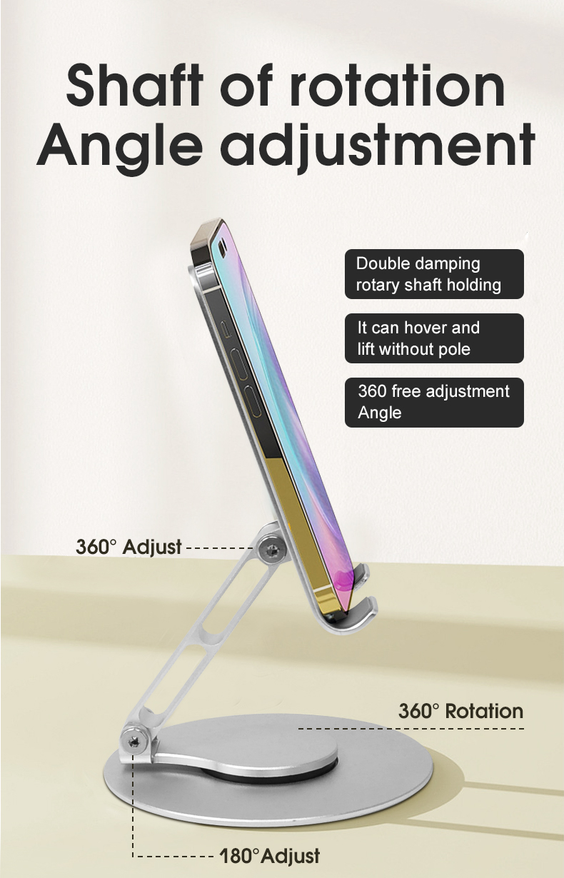  Hot Sale Anti-slip 360 Rotating Aluminum Mobile Phone Holders