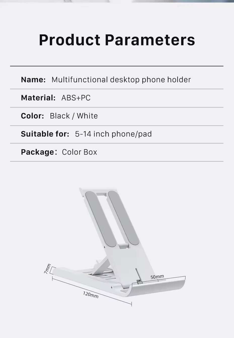 New 2024 Products Foldable Tablet Phone Stand Non Slip 6 Levels ABS Compatible