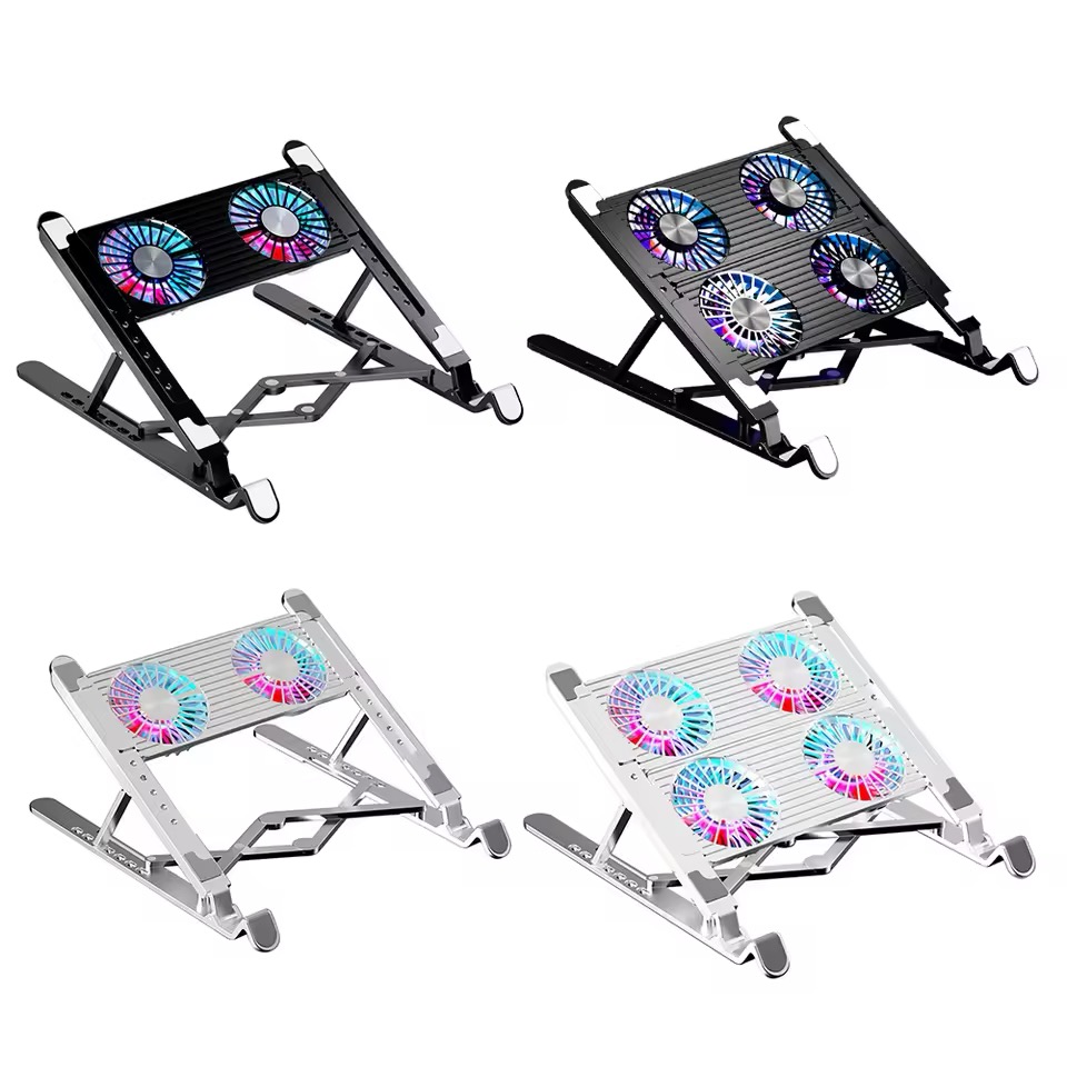 Muti-height Adjustable Plastic Laptop Holder Foldable Portable Computer Desktop Stand With Four Cool
