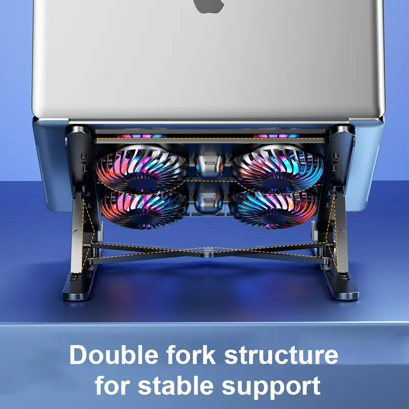 Muti-height Adjustable Plastic Laptop Holder Foldable Portable Computer Desktop Stand With Four Cool