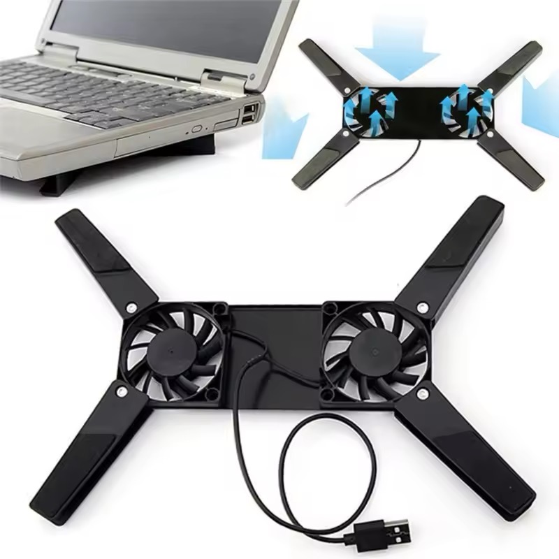 New Laptop Cooling Pad Laptop Cooler USB Powered Cooling Pad Bracket 2 Fans for Laptop