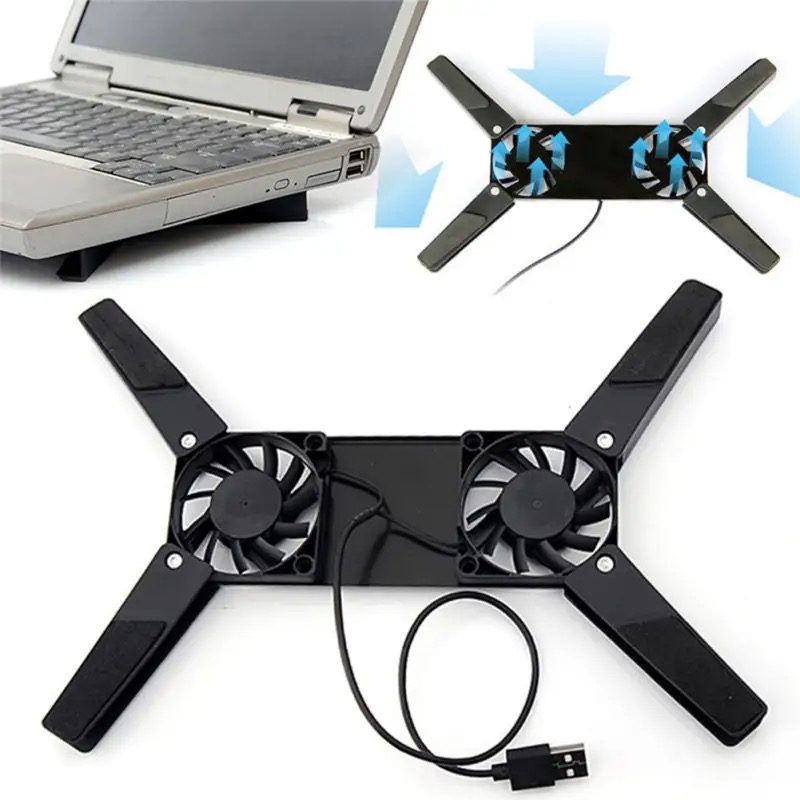 New Laptop Cooling Pad Laptop Cooler USB Powered Cooling Pad Bracket 2 Fans for Laptop