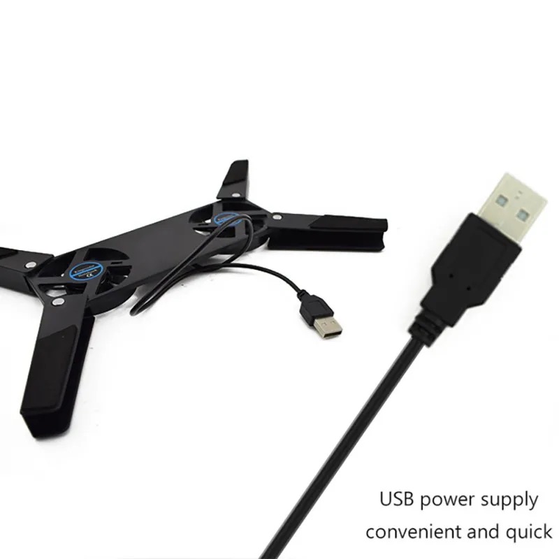 New Laptop Cooling Pad Laptop Cooler USB Powered Cooling Pad Bracket 2 Fans for Laptop