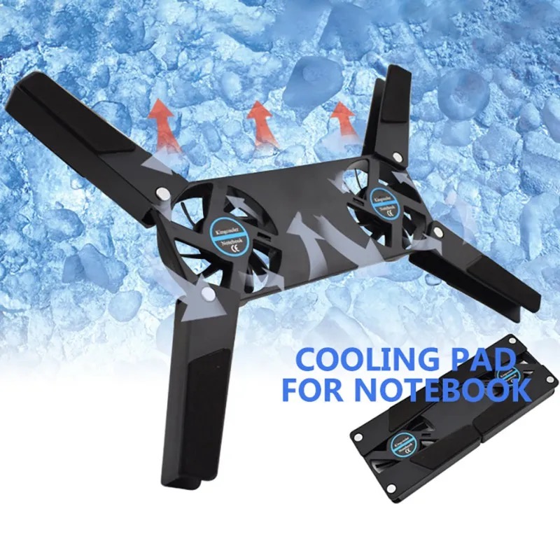 New Laptop Cooling Pad Laptop Cooler USB Powered Cooling Pad Bracket 2 Fans for Laptop