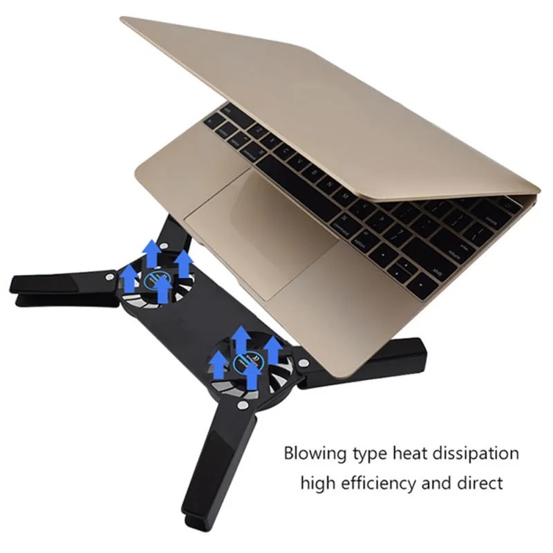 New Laptop Cooling Pad Laptop Cooler USB Powered Cooling Pad Bracket 2 Fans for Laptop