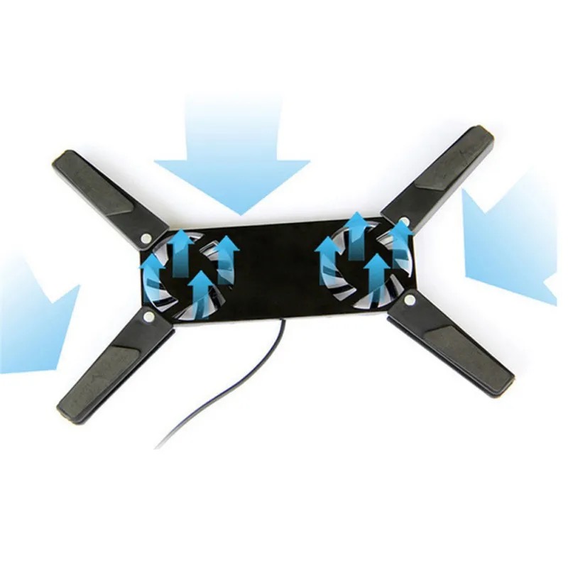 New Laptop Cooling Pad Laptop Cooler USB Powered Cooling Pad Bracket 2 Fans for Laptop