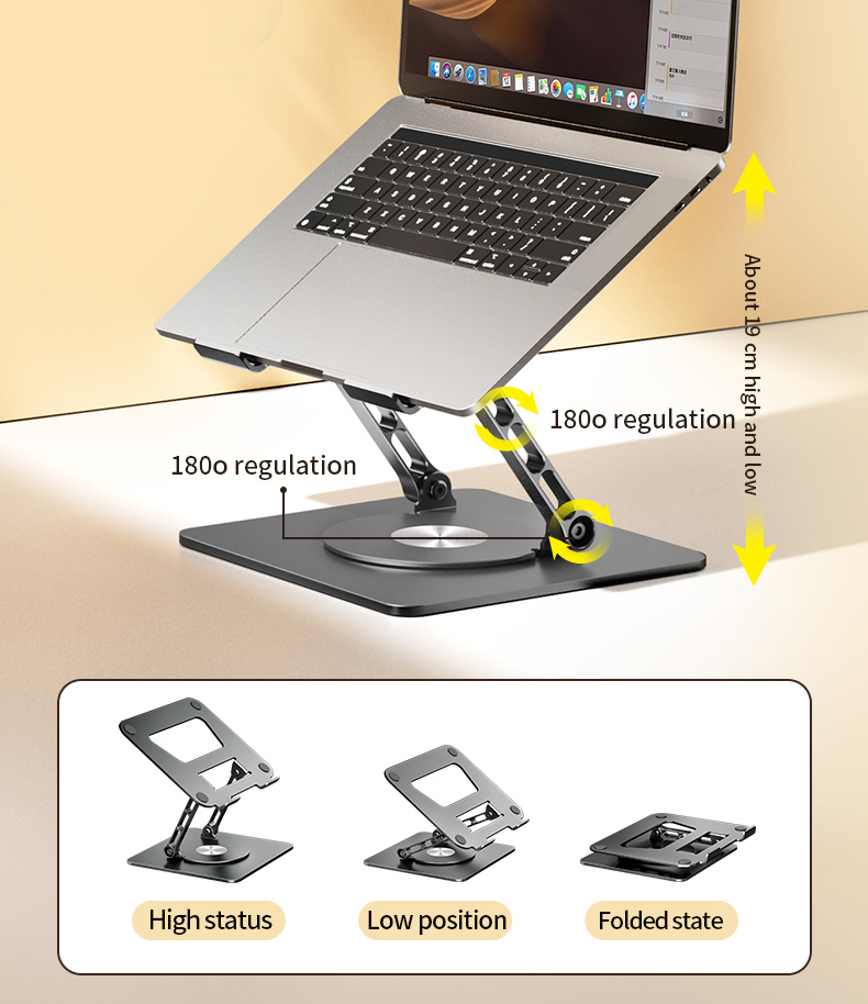 360 Degree Rotating Portable Laptop Bracket Hollow Heat Dissipation Height Adjustable Accessories 360 Degree Rotating Portable Laptop Bracket Hollow Heat Dissipation Height Adjustable Accessories