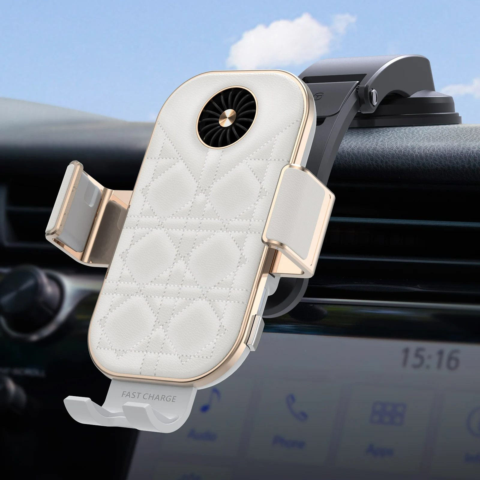 15W Wireless Car Charger for Samsung Galaxy Z Flip 6 5 iPhone Fast Charging 