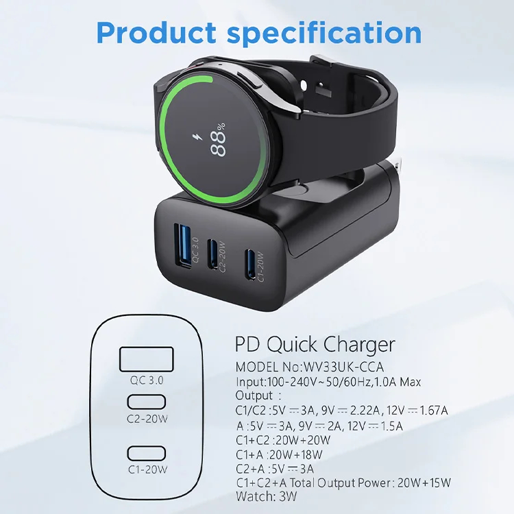 Foldable Samsung Iphone Watch Charging Block 43W 23W PD USB C Wall Desktop Plug Phone Power Charger Foldable Samsung Iphone Watch Charging Block 43W 23W PD USB C Wall Desktop Plug Phone Power Charger