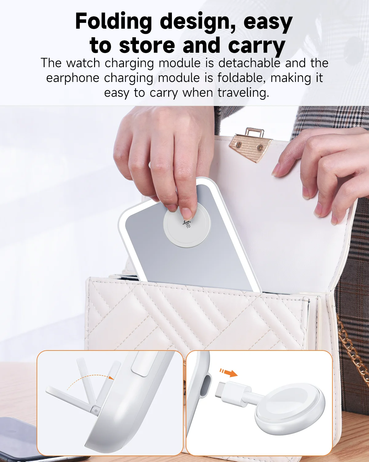 15W 3 in 1Magnetic Wireless Charger Station Vanity Mirror LED Night Light for iPhone iWatch Aipods 15W 3 in 1Magnetic Wireless Charger Station Vanity Mirror LED Night Light for iPhone iWatch Aipods