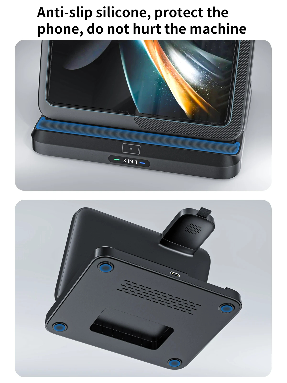 15W 3 In 1 Wireless Charger For Galaxy Z Fold 4 3 2 For All Samsung Tablet Watch Buds