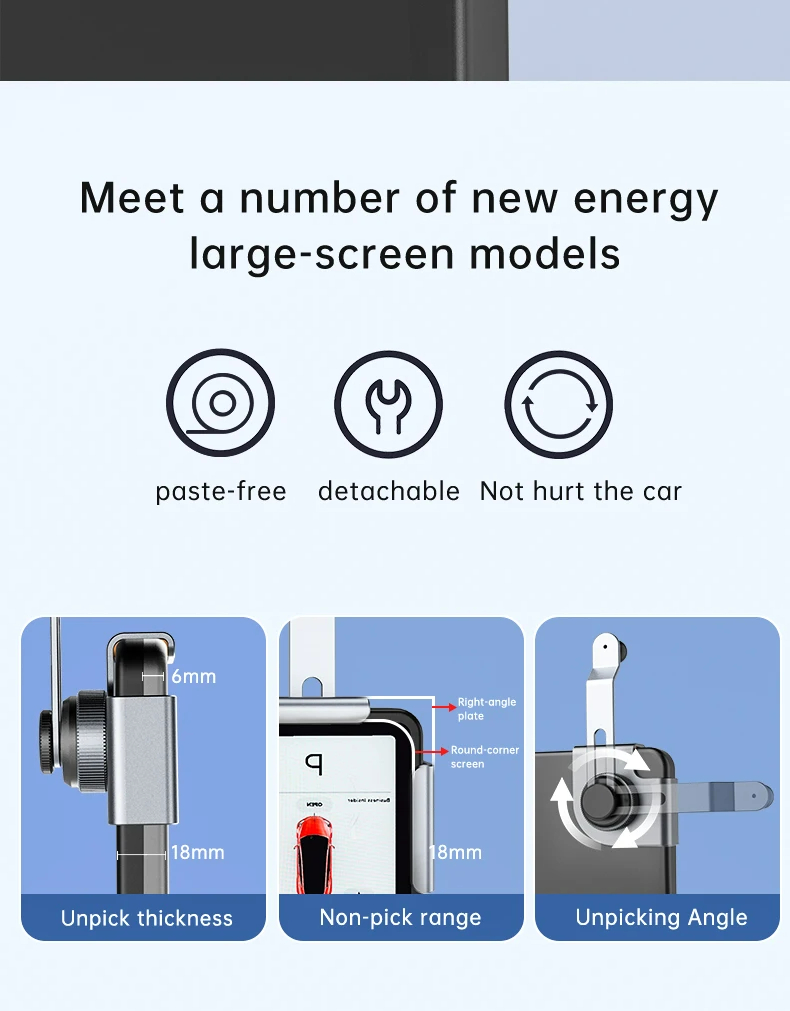 Car Phone Holder aluminum Alloy Car Mount Mechanical Car Mount For Tesla Console Screen