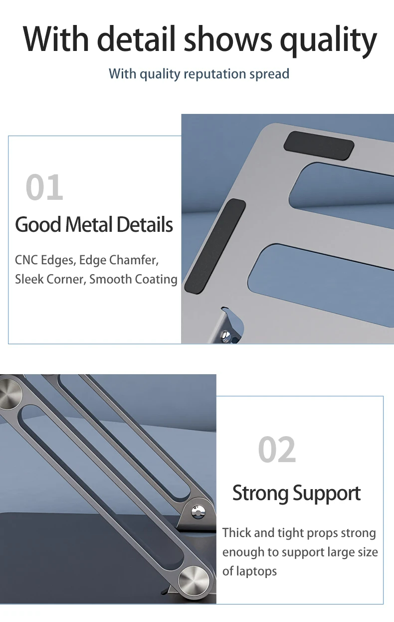 Hot Sale Oem Adjustable Aluminum Laptop Stand Portable Foldable Notebook Holder Riser Metal Notebook Hot Sale Oem Adjustable Aluminum Laptop Stand Portable Foldable Notebook Holder Riser Metal Notebook