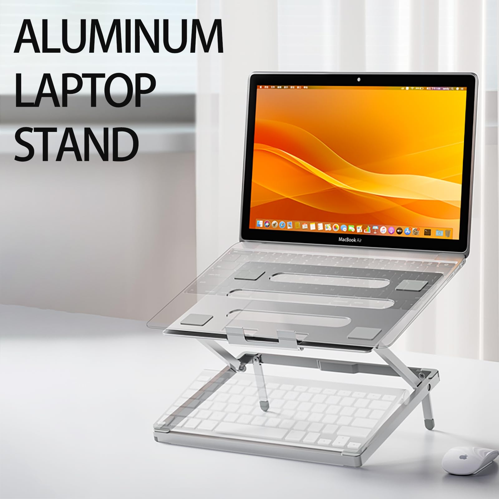 Newest 2024 Ultrathin Laptop Stand Four Axis Heightening Laptop Holder for Desk Height Adjustable