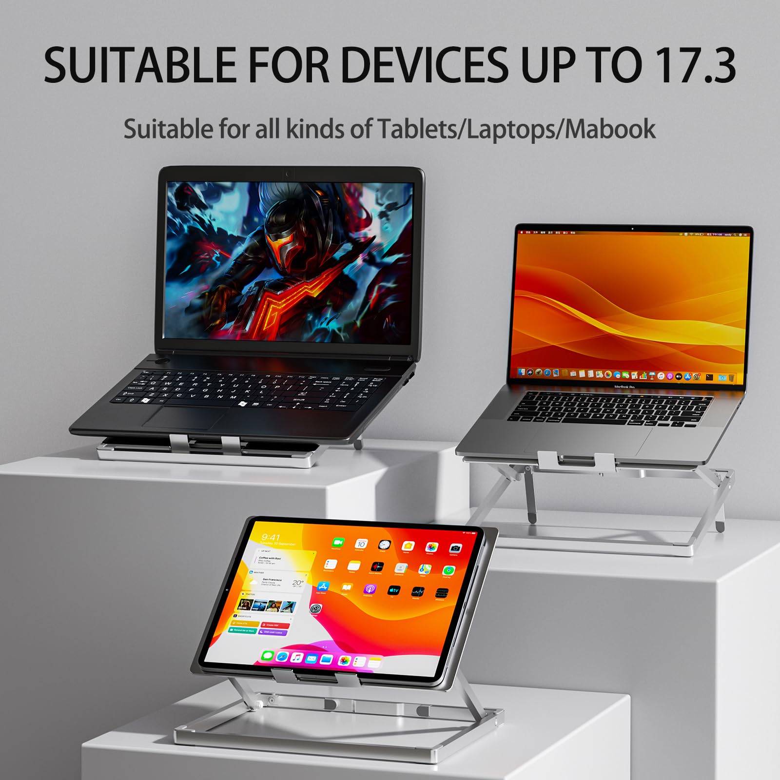 Newest 2024 Ultrathin Laptop Stand Four Axis Heightening Laptop Holder for Desk Height Adjustable