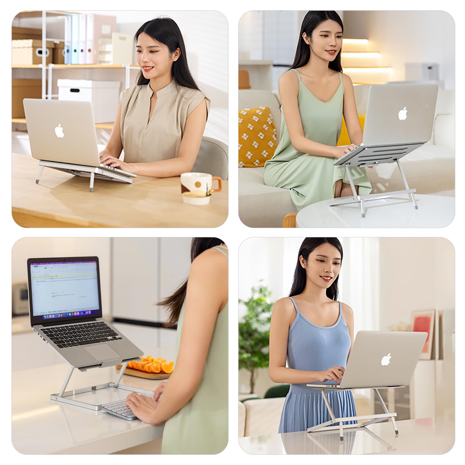Newest 2024 Ultrathin Laptop Stand Four Axis Heightening Laptop Holder for Desk Height Adjustable