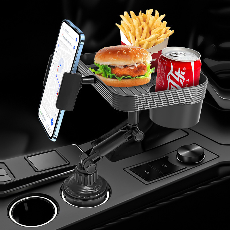 NEW universal Multi-funtional High Quality Black 360 Degree Rotatable Snack Food Tray Holder