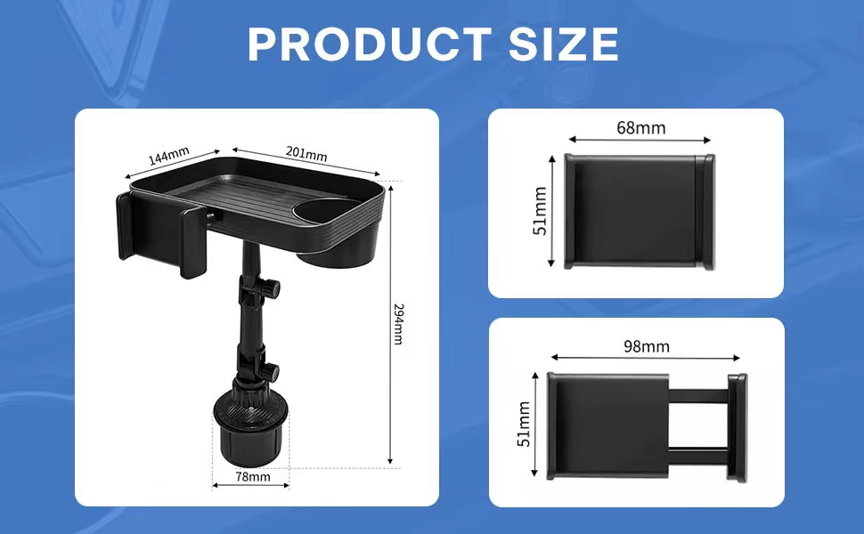 NEW universal Multi-funtional High Quality Black 360 Degree Rotatable Snack Food Tray Holder