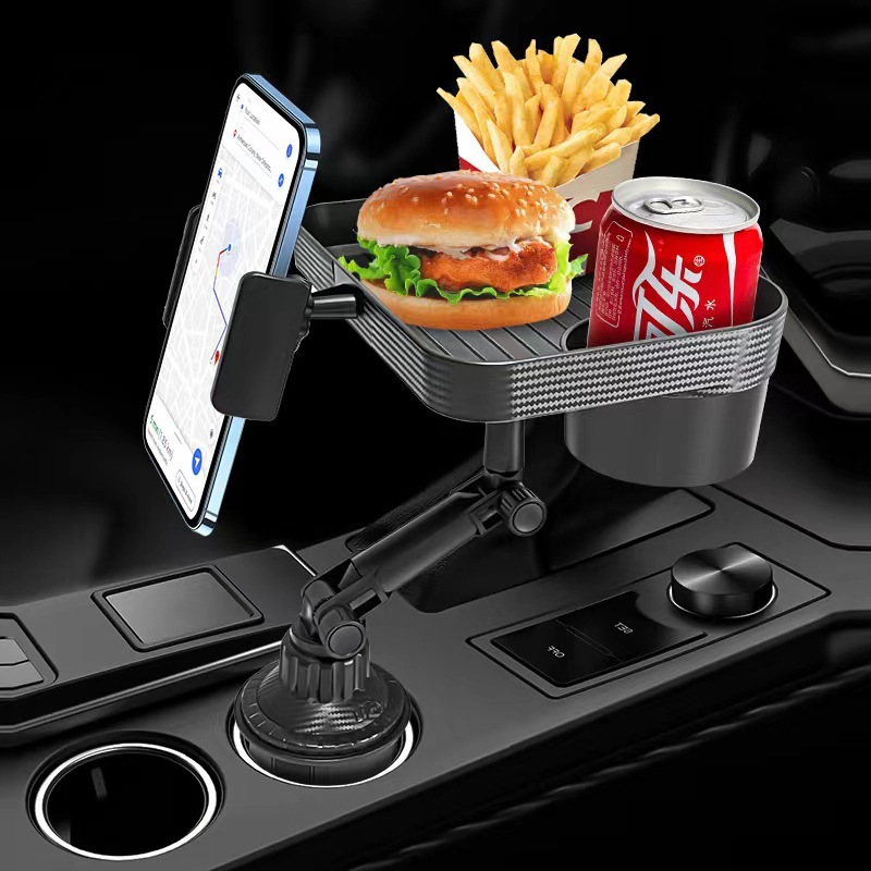 NEW universal Multi-funtional High Quality Black 360 Degree Rotatable Snack Food Tray Holder