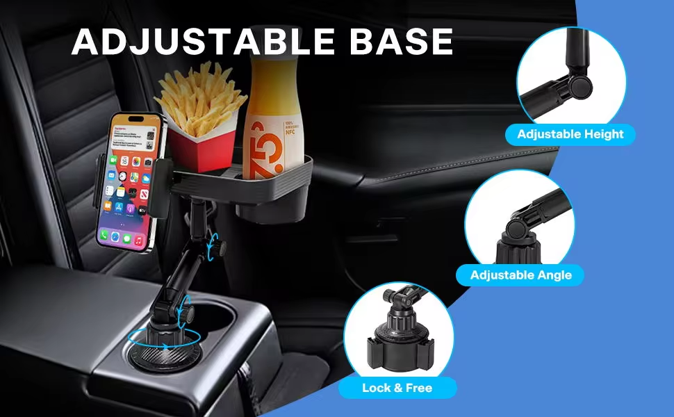 NEW universal Multi-funtional High Quality Black 360 Degree Rotatable Snack Food Tray Holder
