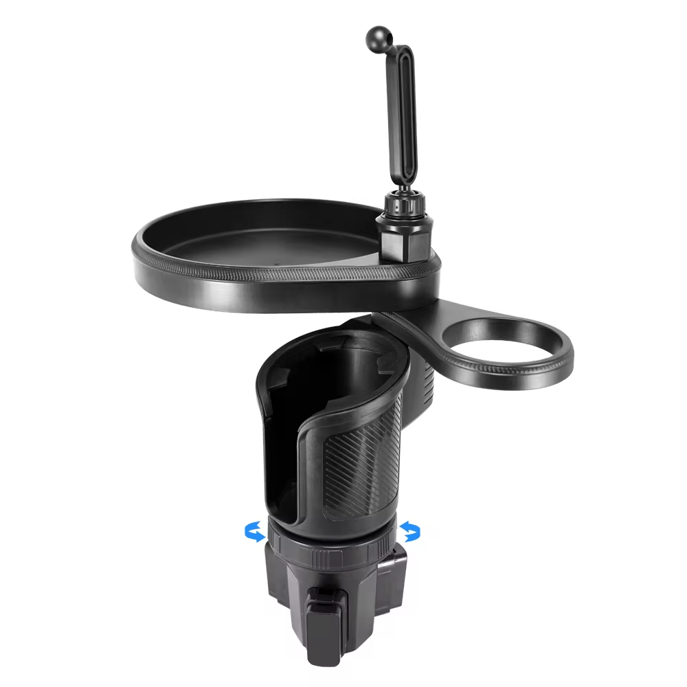4 in 1 Newest 360 Degree Rotation Car Cup Holder Tray with Phone Slot Swivel Arm and Cup Holder