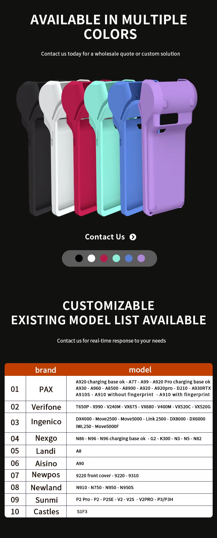 POS Machine Cover Silicone Protective Case For Sunmi V3