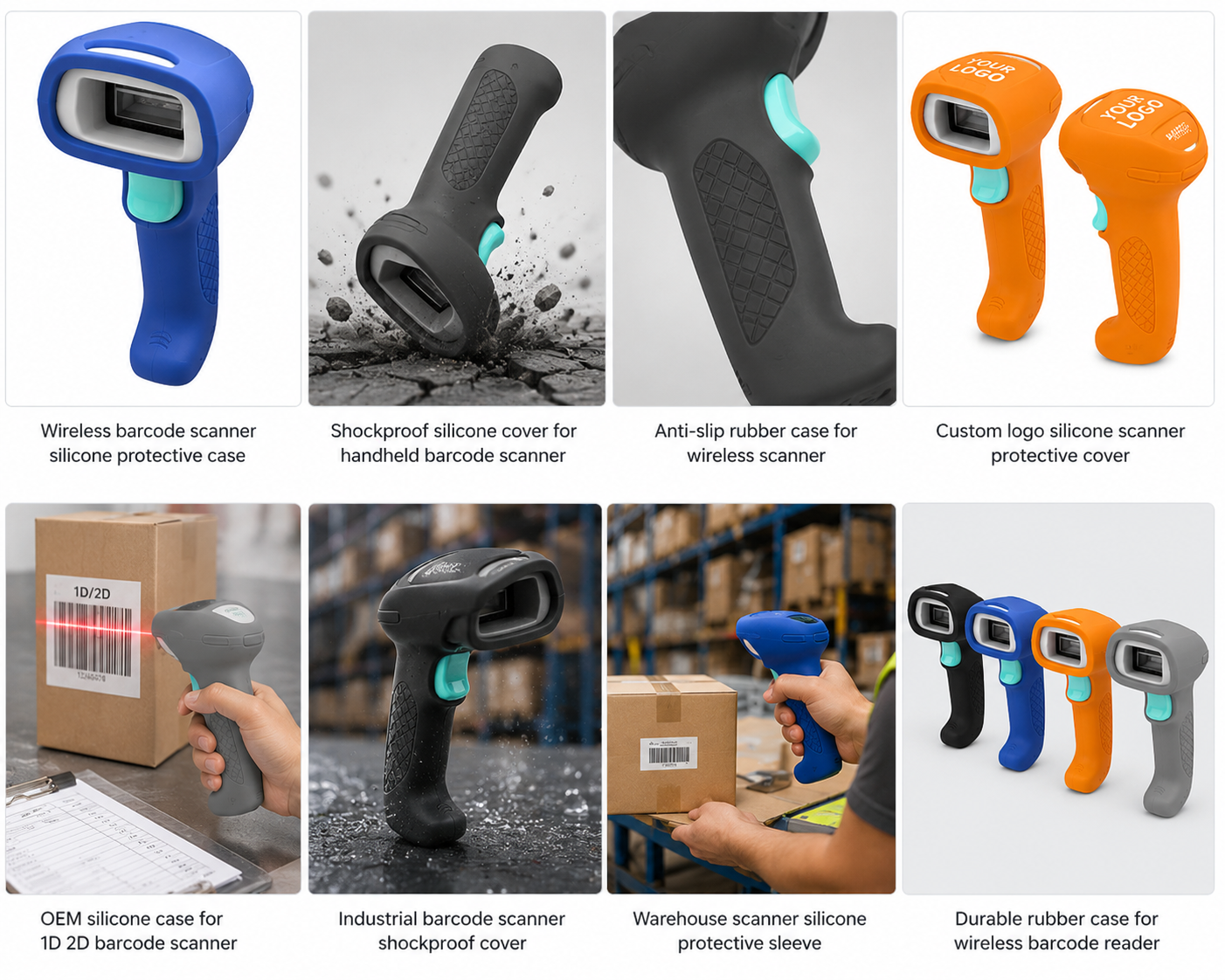 Silicone Protective Case for Wireless Barcode Scanner | Shockproof Anti-Slip Rubber Cover OEM Custom
