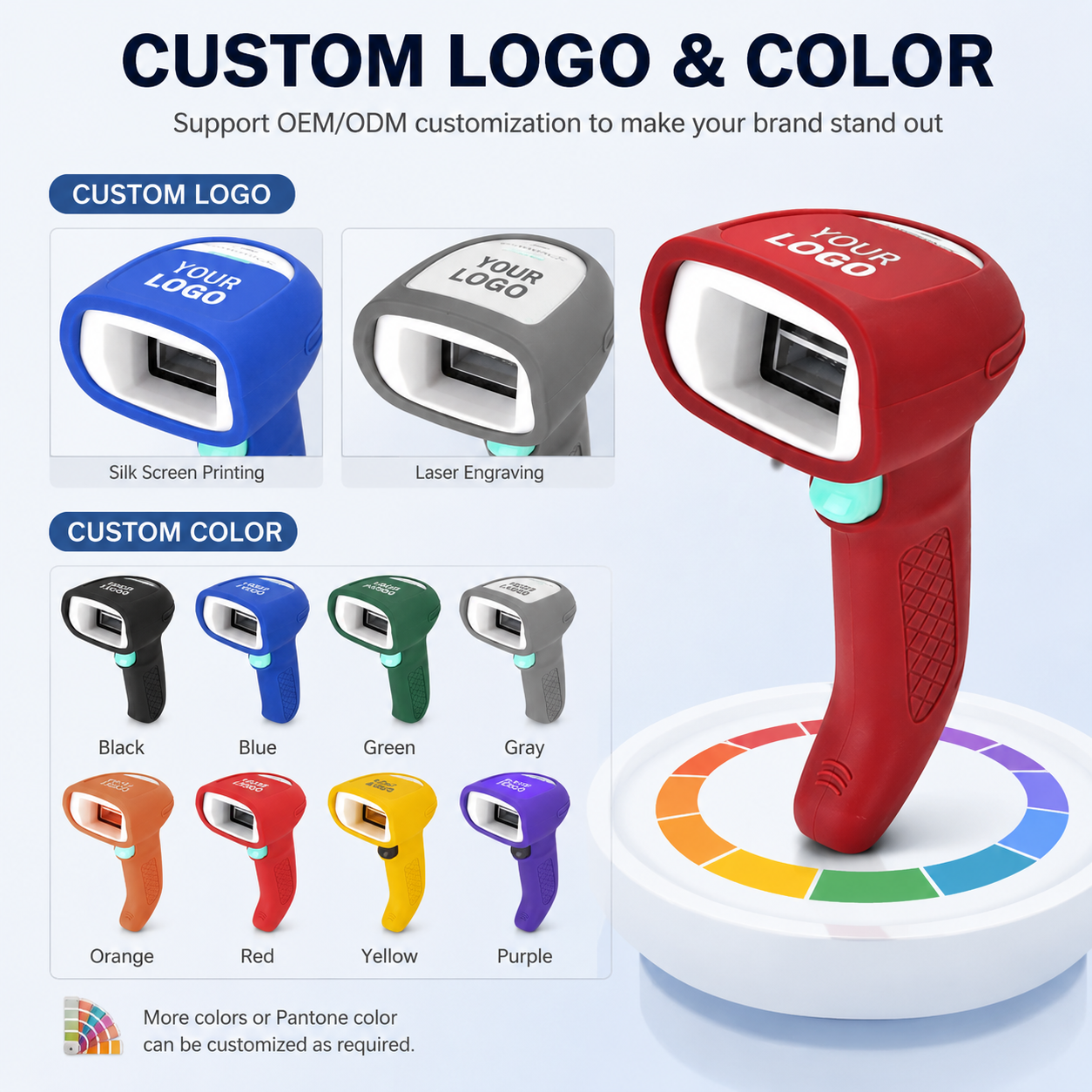 Silicone Protective Case for Wireless Barcode Scanner | Shockproof Anti-Slip Rubber Cover OEM Custom