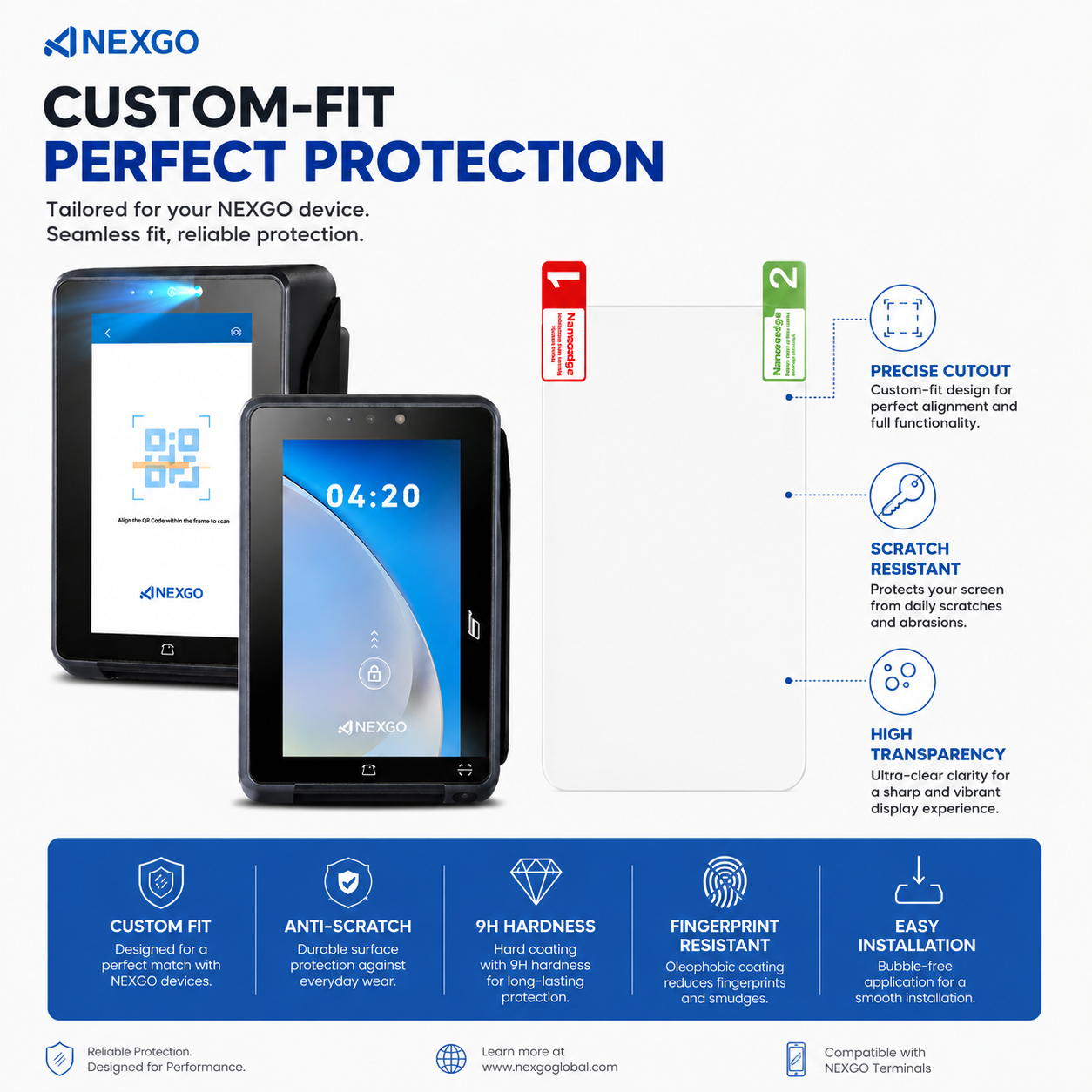 Custom Hydrogel Screen Protector for NEXGO UN20 Anti-Scratch Flexible Protective Film Custom Hydrogel Screen Protector for NEXGO UN20 Anti-Scratch Flexible Protective Film
