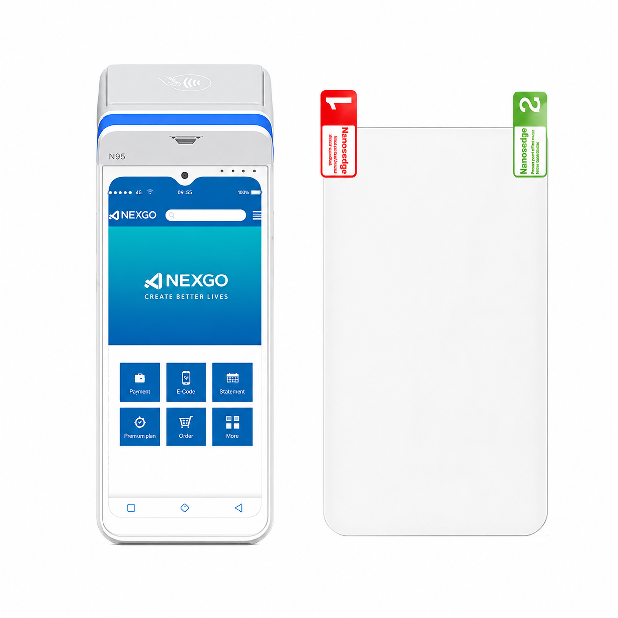 Custom Anti-Scratch Hydrogel Screen Protector with Installation Kit for NEXGO N96 POS Terminal