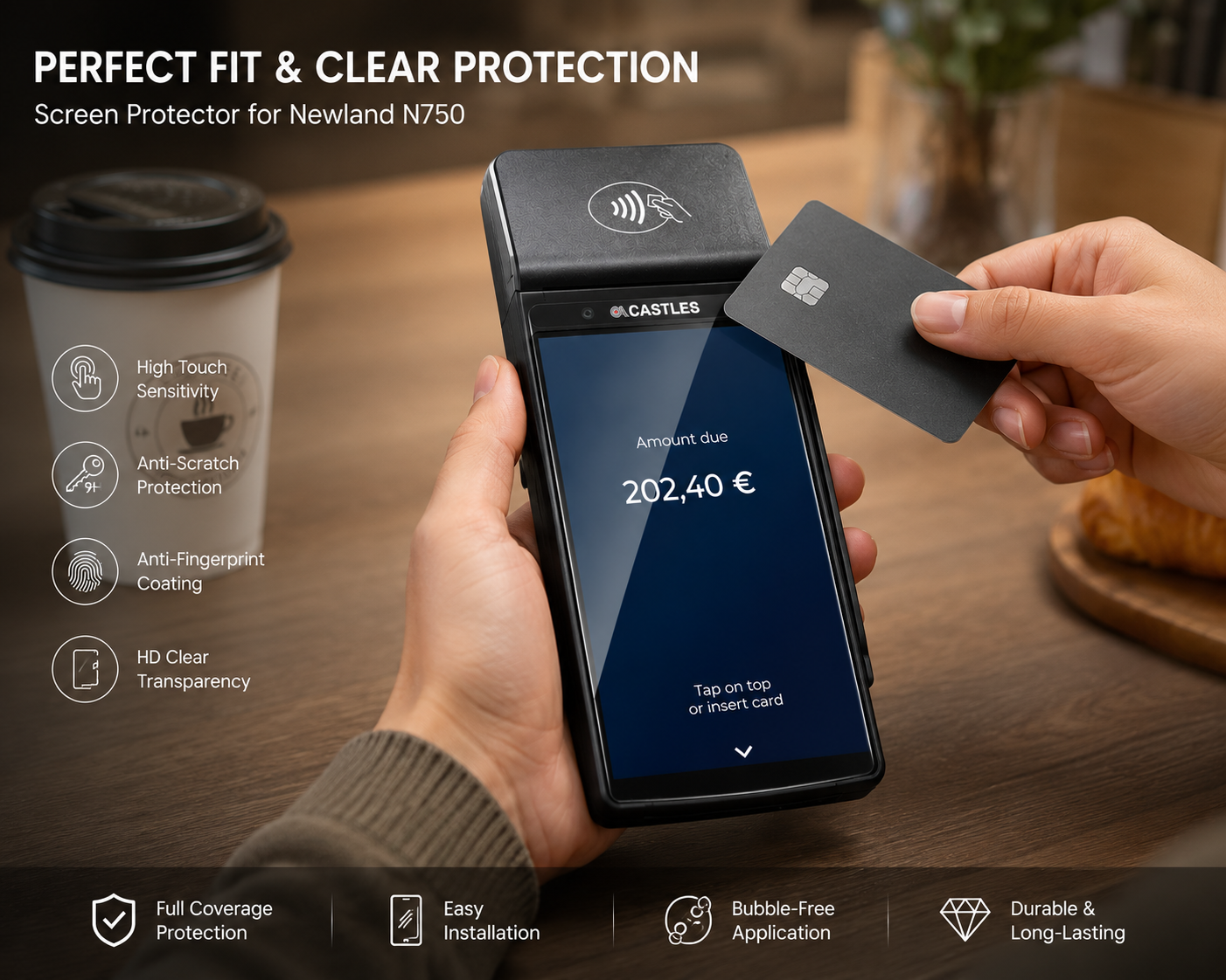 OEM Hydrogel Screen Protector for Castles S1F3 Payment Terminal Custom Protective Film Manufacturer OEM Hydrogel Screen Protector for Castles S1F3 Payment Terminal Custom Protective Film Manufacturer