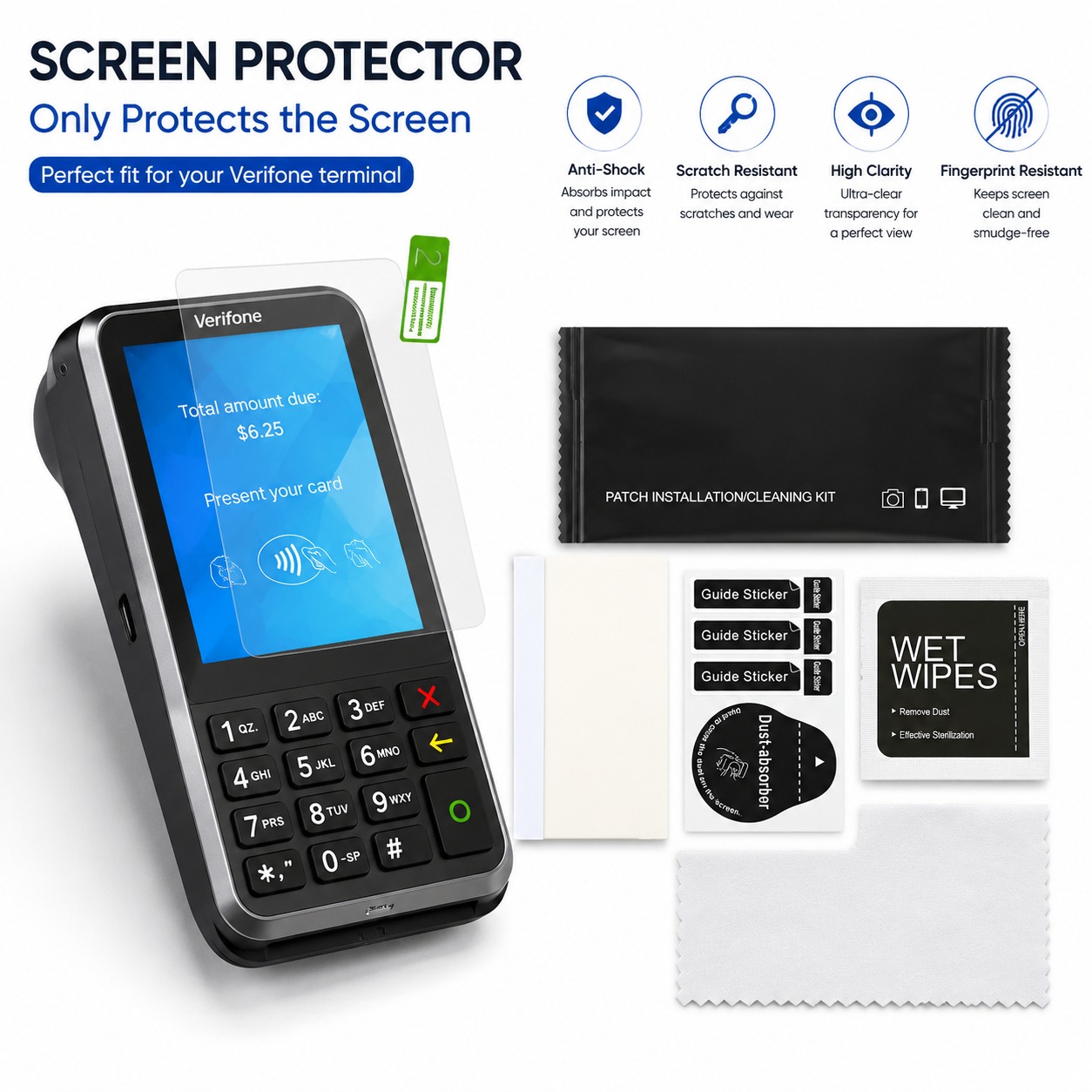 Custom Verifone V400M Screen Protector Anti-Scratch Anti-Shock Hydrogel Protective Film