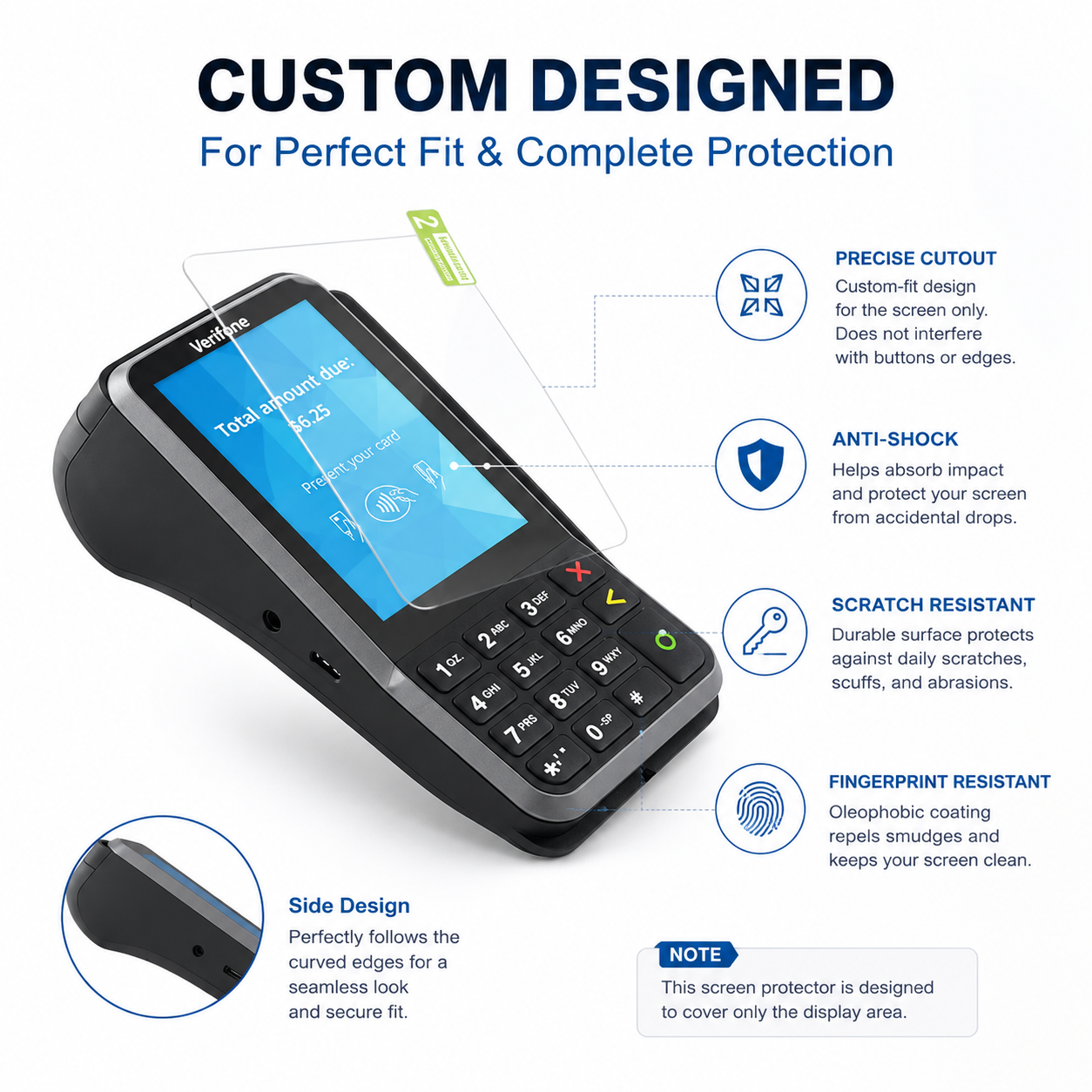 Custom Verifone V400M Screen Protector Anti-Scratch Anti-Shock Hydrogel Protective Film Custom Verifone V400M Screen Protector Anti-Scratch Anti-Shock Hydrogel Protective Film