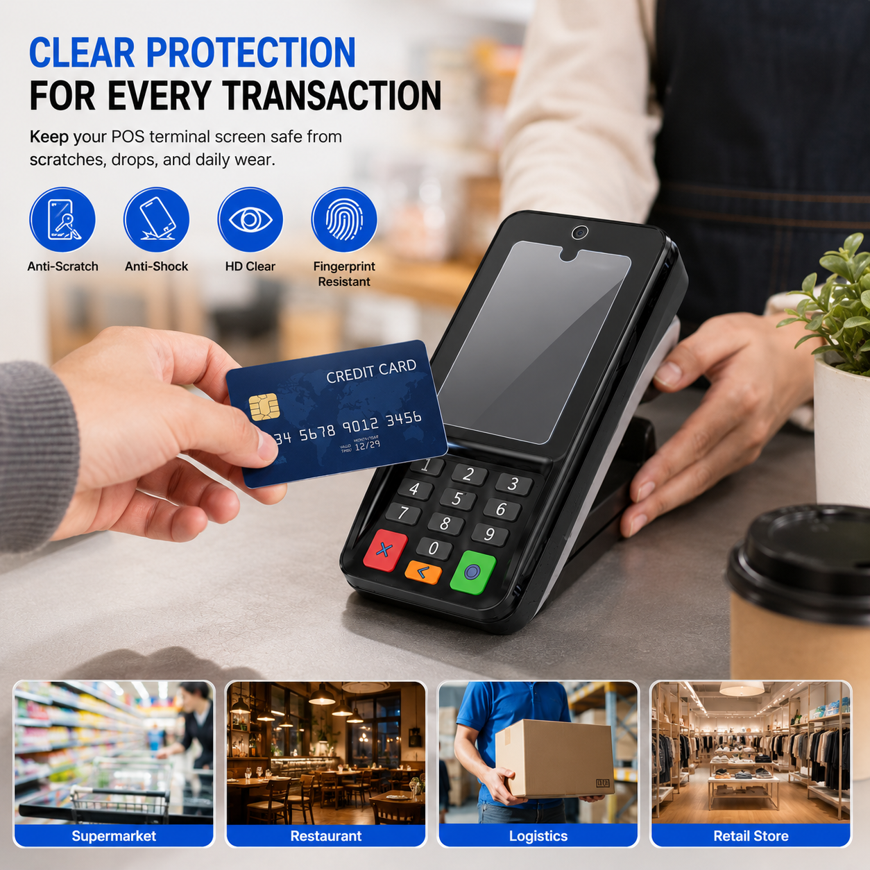 Custom Hydrogel Screen Protector for PAX A35 POS Terminal Anti-Scratch HD Clear Protective Film