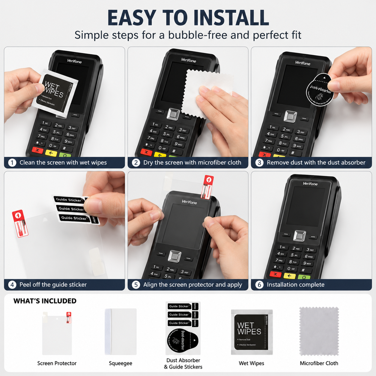 Custom Hydrogel Screen Protector for Verifone V200C POS Terminal Anti-Scratch Protective Film