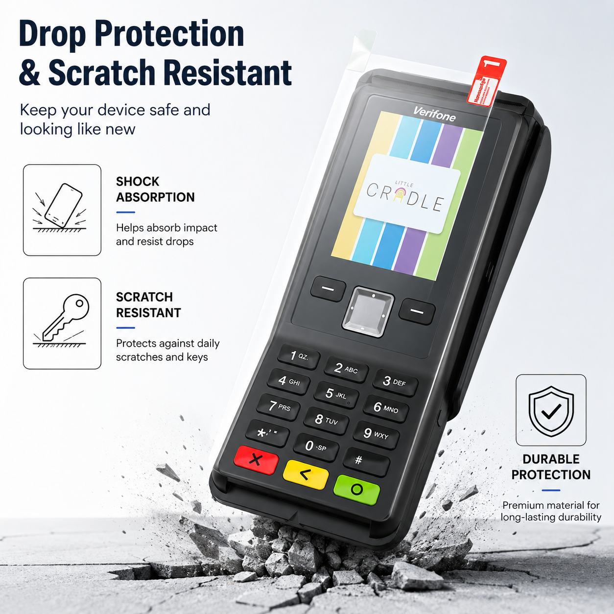 Custom Hydrogel Screen Protector for Verifone V200C POS Terminal Anti-Scratch Protective Film