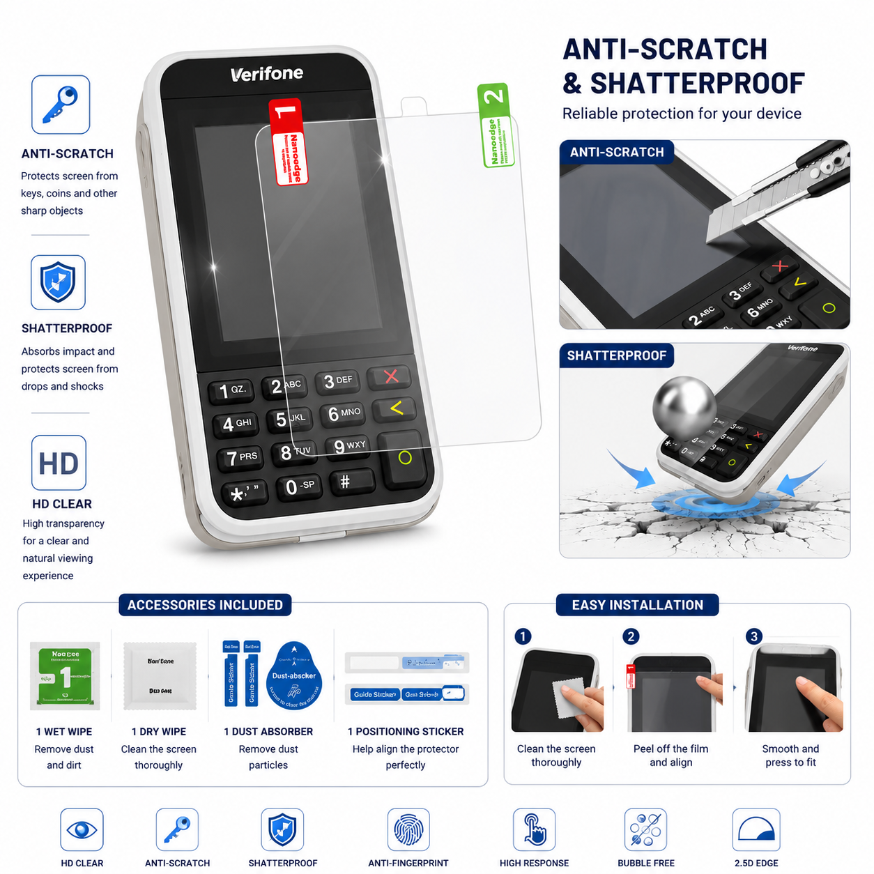OEM Hydrogel Screen Protector for Verifone E285 Payment Terminal Custom Protective Film OEM Hydrogel Screen Protector for Verifone E285 Payment Terminal Custom Protective Film