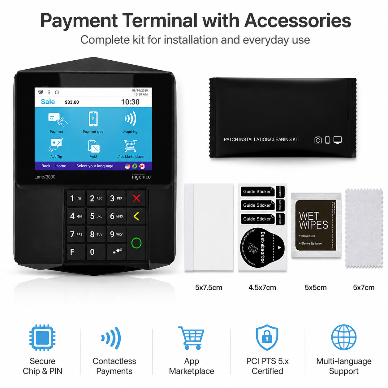 Custom Screen Protector for Ingenico Lane 7000 POS Terminal Anti-Scratch HD Protective Film Custom Screen Protector for Ingenico Lane 7000 POS Terminal Anti-Scratch HD Protective Film