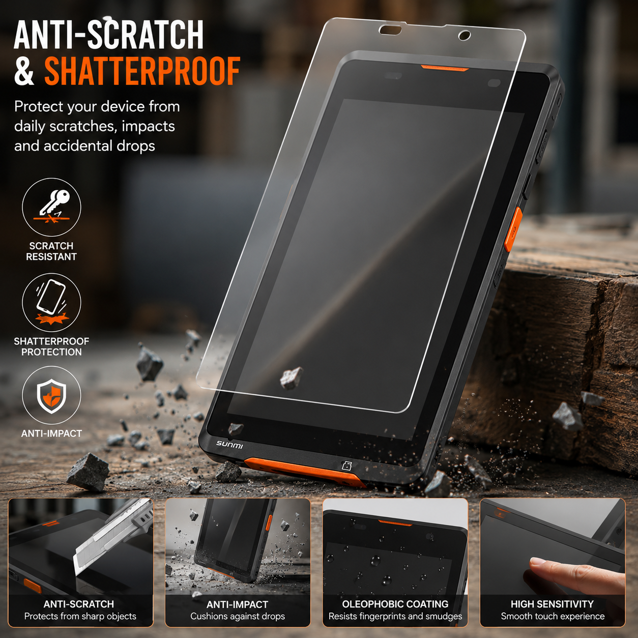 Custom Screen Protector for SUNMI P2 Mini POS Terminal Anti-Scratch HD Clear Protective Film
