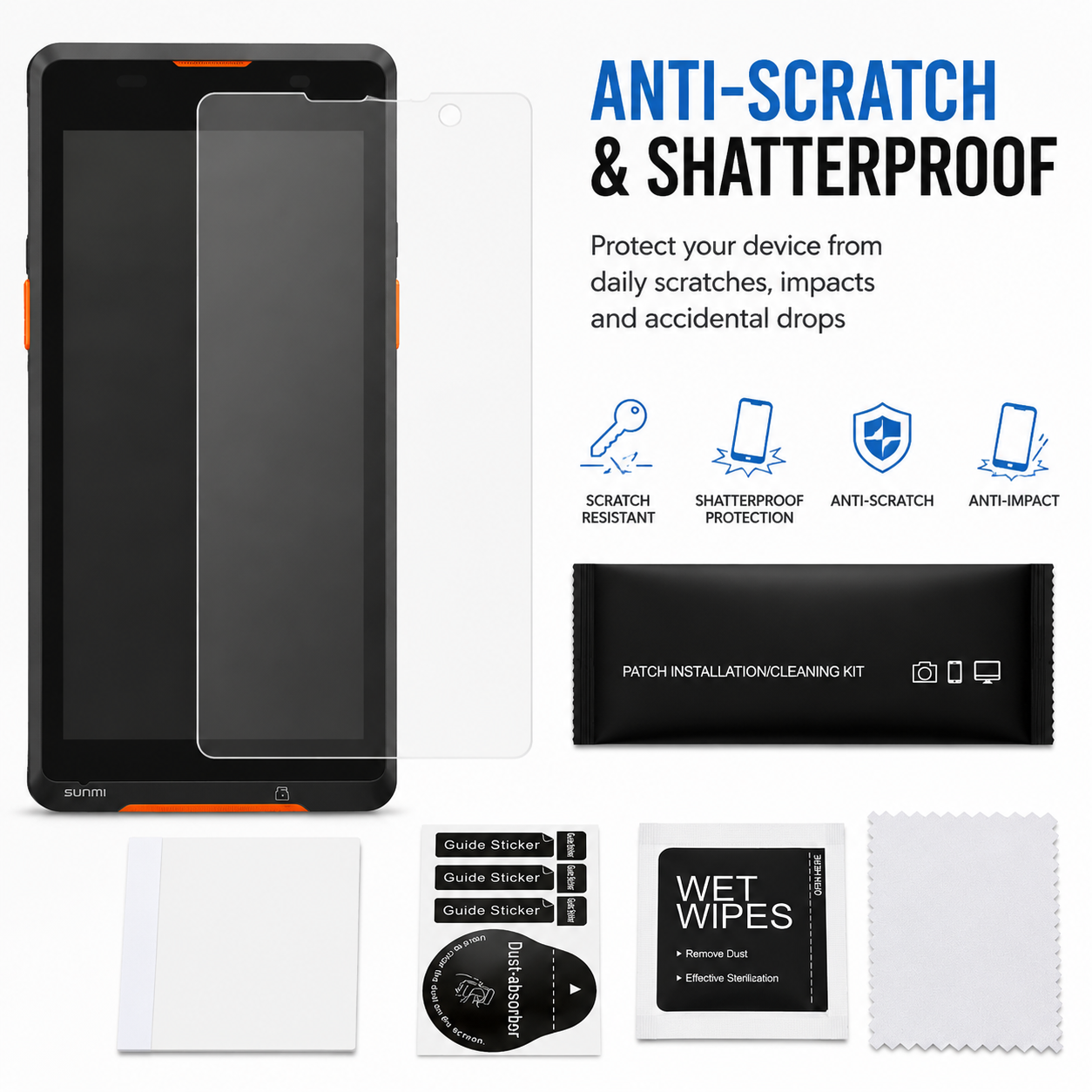Custom Screen Protector for SUNMI P2 Mini POS Terminal Anti-Scratch HD Clear Protective Film