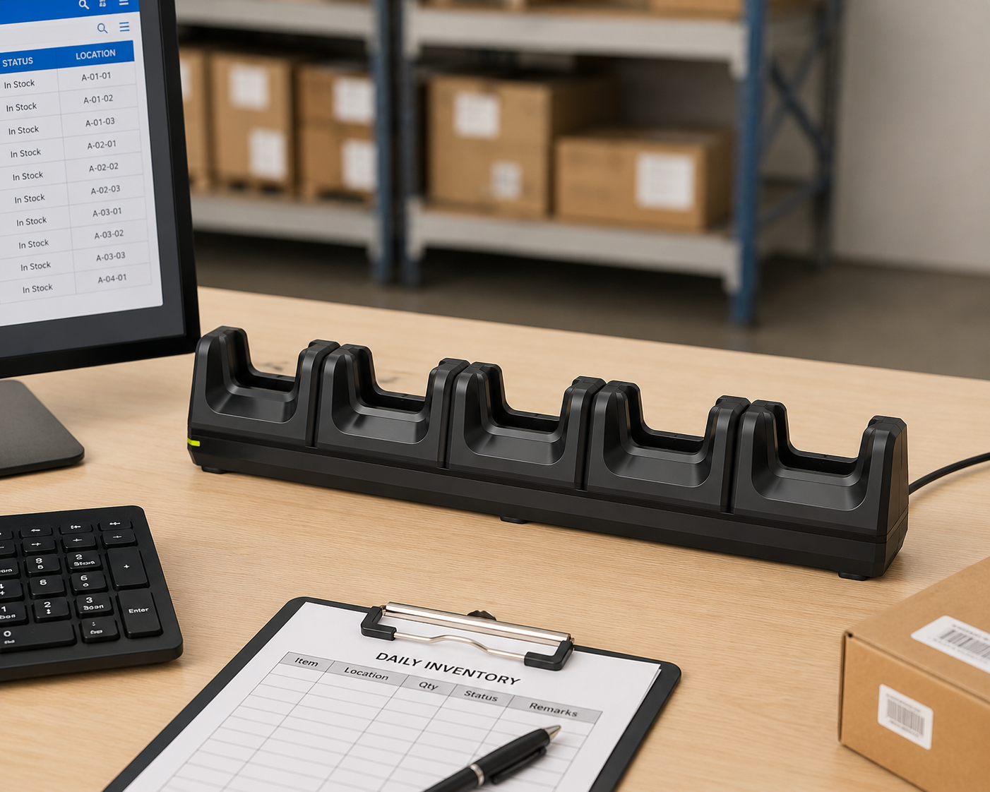 5 Slots Android Inventory Scanner Charging Station for PDA Barcode Scanner and Handheld Terminal
