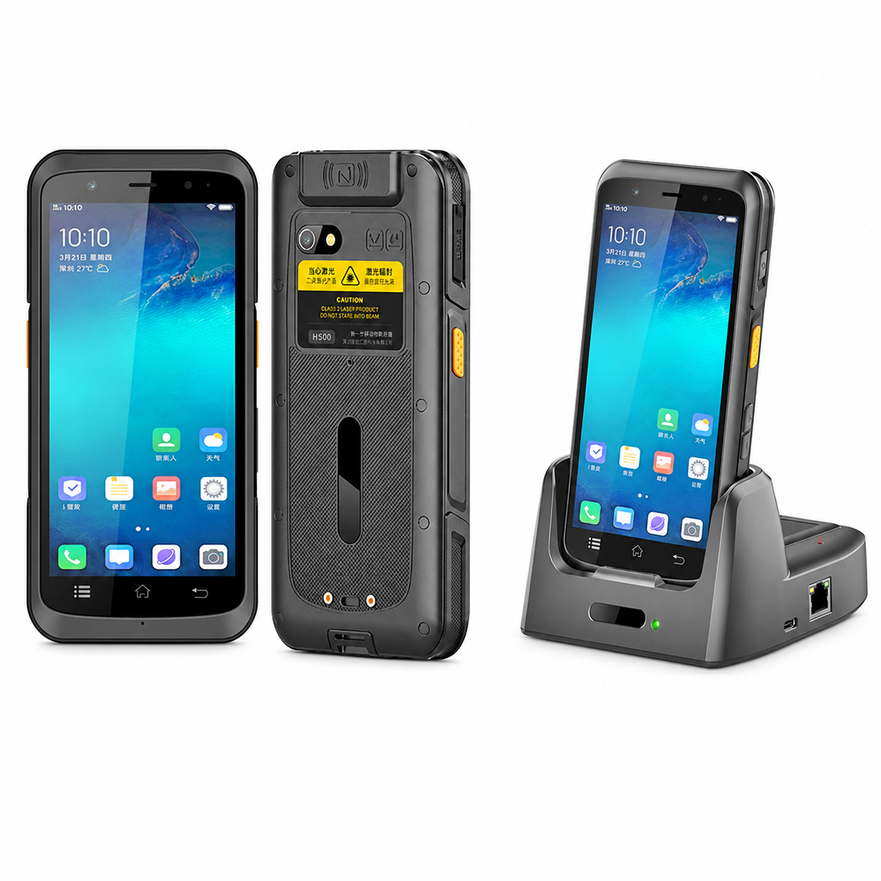 Single Slot Ethernet Charging Cradle for Android PDA Barcode Scanner and Mobile Computer
